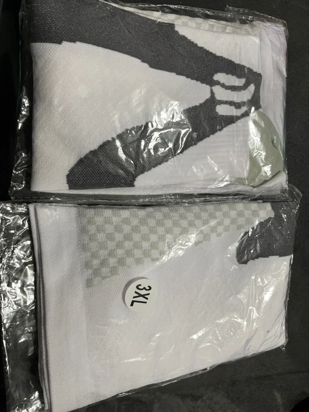 NEW Men's White Athletic Compression Knee-High Socks with Gray Accents Size 3XL